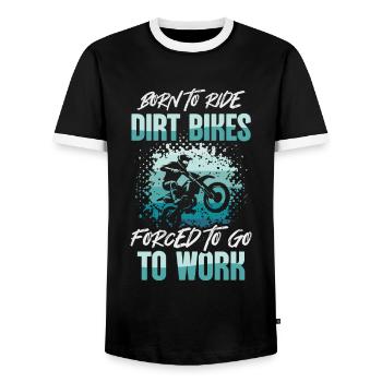 Dirt Bike Motocross Offroad Motorrad Dirt Biker - Männer Kontrast-T-Shirt - Schwarz/Weiß - Vorne - AI Model Female 172 light (172cm) & AI Model Male 178 light (178cm)