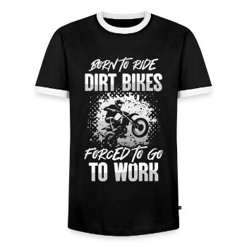 Dirt Bike Motocross Offroad Motorrad Dirt Biker - Männer Kontrast-T-Shirt - Schwarz/Weiß - Vorne - AI Model Female 172 light (172cm) & AI Model Male 178 light (178cm)