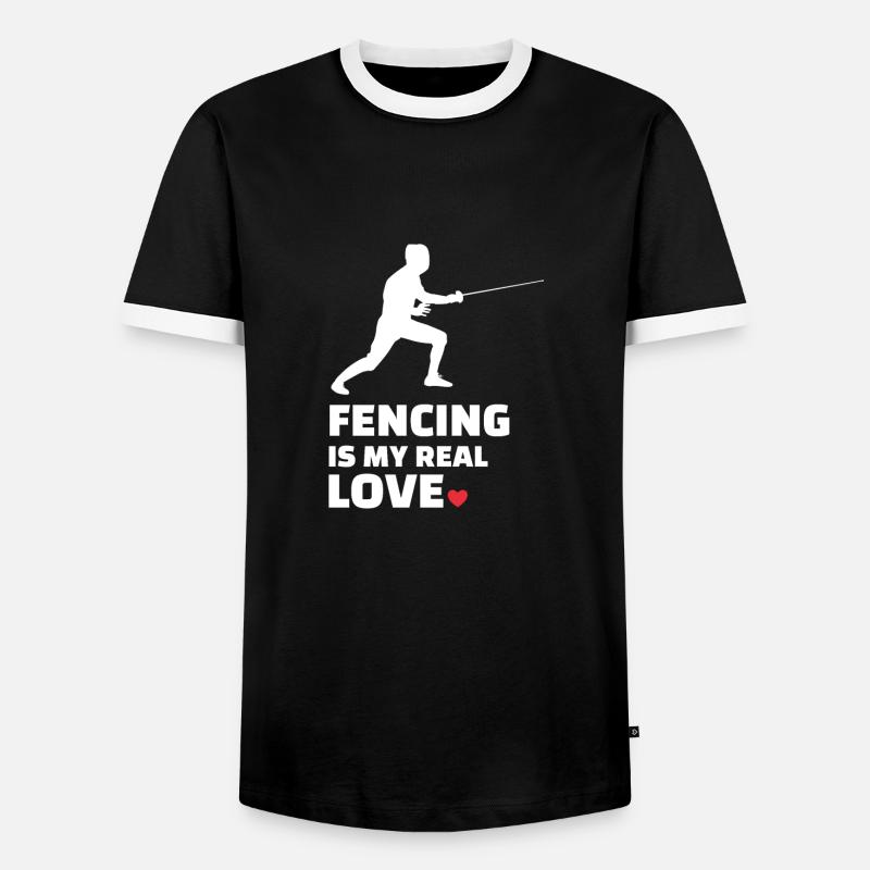 Fechten - Männer Kontrast-T-Shirt - Schwarz/Weiß