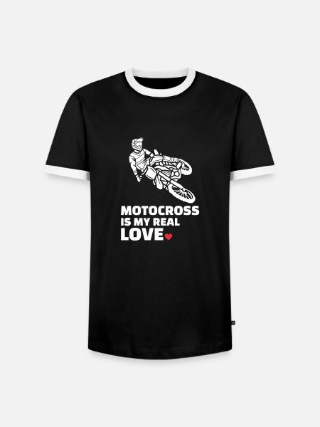 Ich Liebe Motocross - Männer Kontrast-T-Shirt - Schwarz/Weiß