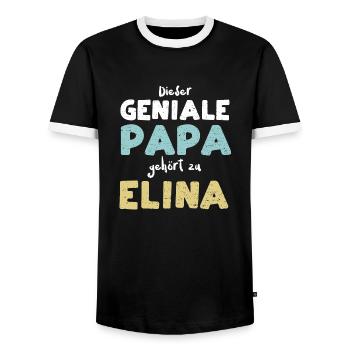 Dieser Geniale Papa Gehört Zu Elina - Männer Kontrast-T-Shirt - Schwarz/Weiß - Vorne - AI Model Female 172 light (172cm) & AI Model Male 178 light (178cm)