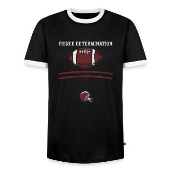 Fierce determination - Football - Men's Ringer Shirt - black/white - Front - AI Model Female 172 light (172cm) & AI Model Male 178 light (178cm)