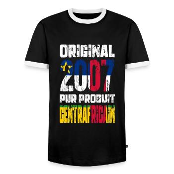 18. Geburtstag - Original 2007 Zentralafrika - Männer Kontrast-T-Shirt - Schwarz/Weiß - Vorne - AI Model Female 172 light (172cm) & AI Model Male 178 light (178cm)