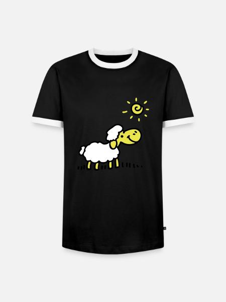 Sheep Sun 3 - Men's Ringer Shirt - black/white