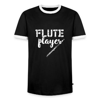 Joueur de Flûte - T-shirt contrasté Homme - noir/blanc - Devant - AI Model Female 172 light (172cm) & AI Model Male 178 light (178cm)