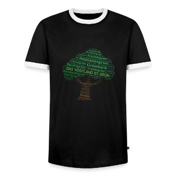 Vogtland Orte grün - Männer Kontrast-T-Shirt - Schwarz/Weiß - Vorne - AI Model Female 172 light (172cm) & AI Model Male 178 light (178cm)