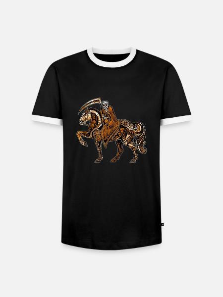 Grim Reaper - Männer Kontrast-T-Shirt - Schwarz/Weiß