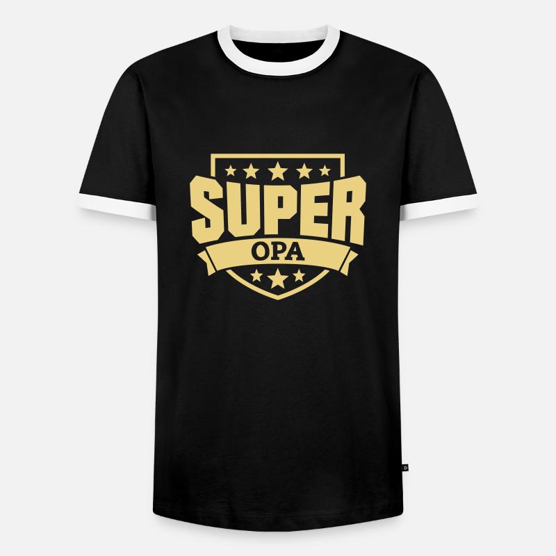 Super Opa - Männer Kontrast-T-Shirt - Schwarz/Weiß
