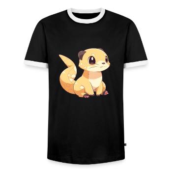 Mungo - Männer Kontrast-T-Shirt - Schwarz/Weiß - Vorne - AI Model Female 172 light (172cm) & AI Model Male 178 light (178cm)