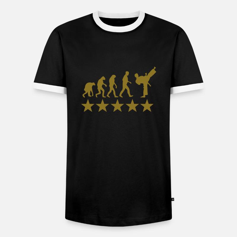 fight evolution - Männer Kontrast-T-Shirt - Schwarz/Weiß