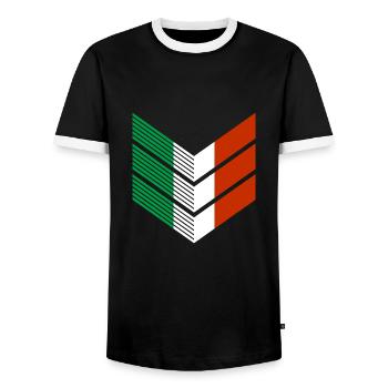 Drapeau de l’Italie Drapeau italien Vintage Look vieilli - T-shirt contrasté Homme - noir/blanc - Devant - AI Model Female 172 light (172cm) & AI Model Male 178 light (178cm)