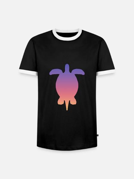 Turtle - Männer Kontrast-T-Shirt - Schwarz/Weiß