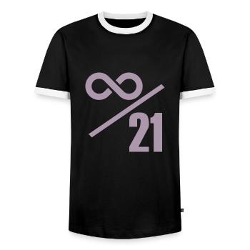 Bitcoin 21 Millionen Limit - Unendlich Wertvoll - Männer Kontrast-T-Shirt - Schwarz/Weiß - Vorne - AI Model Female 172 light (172cm) & AI Model Male 178 light (178cm)