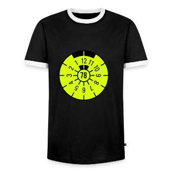 TÜV 1978 - Men's Ringer Shirt - black/white - Front - AI Model Female 172 light (172cm) & AI Model Male 178 light (178cm)