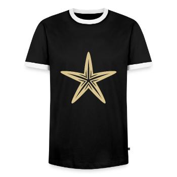 Étoile de mer Mer Animal Mer Vacances d’été - T-shirt contrasté Homme - noir/blanc - Devant - AI Model Female 172 light (172cm) & AI Model Male 178 light (178cm)