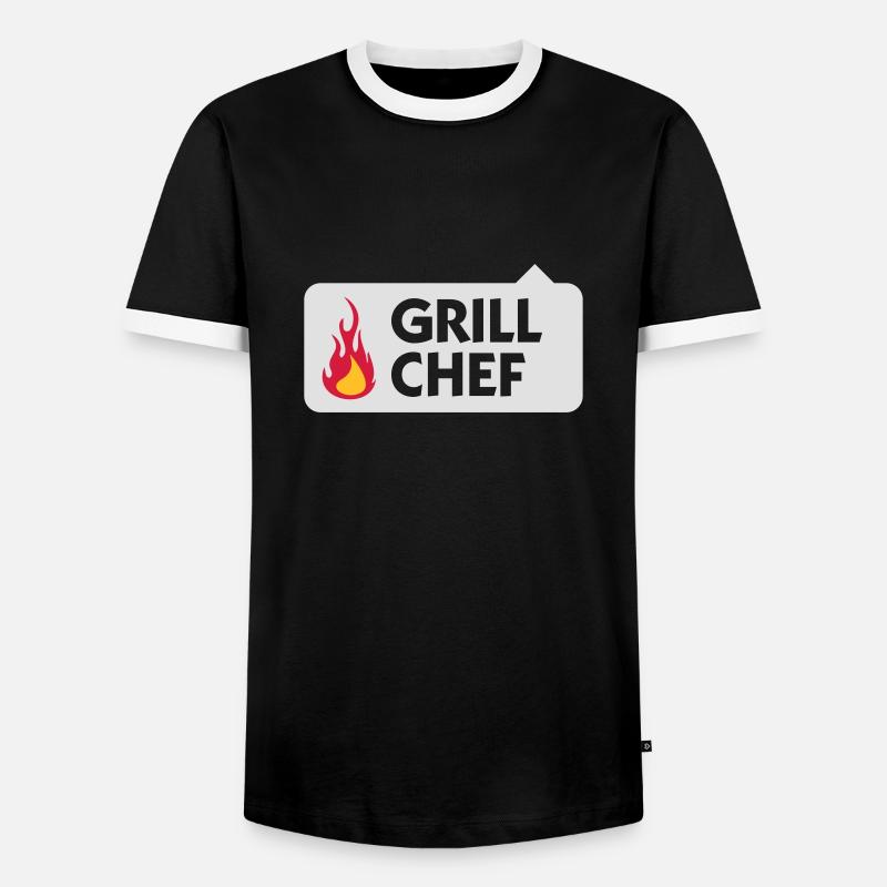 Ich bin der Grill Chef! - Männer Kontrast-T-Shirt - Schwarz/Weiß