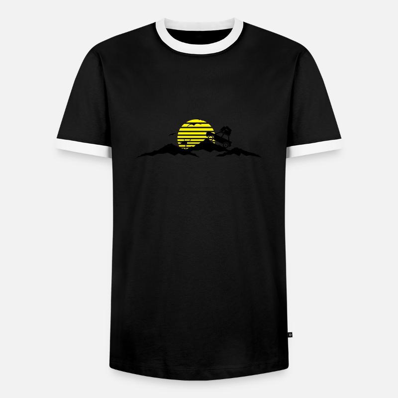 Reise - Berge Auto - Männer Kontrast-T-Shirt - Schwarz/Weiß