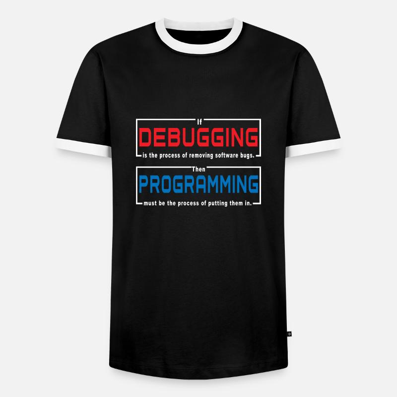 Debugging-Programmierung - Männer Kontrast-T-Shirt - Schwarz/Weiß