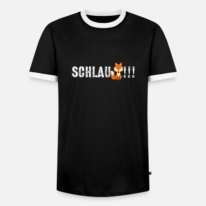 FUCHS - Schlaufuchs - Männer Kontrast-T-Shirt - Schwarz/Weiß