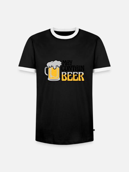 May Contain Beer Saying - Men's Ringer Shirt - black/white