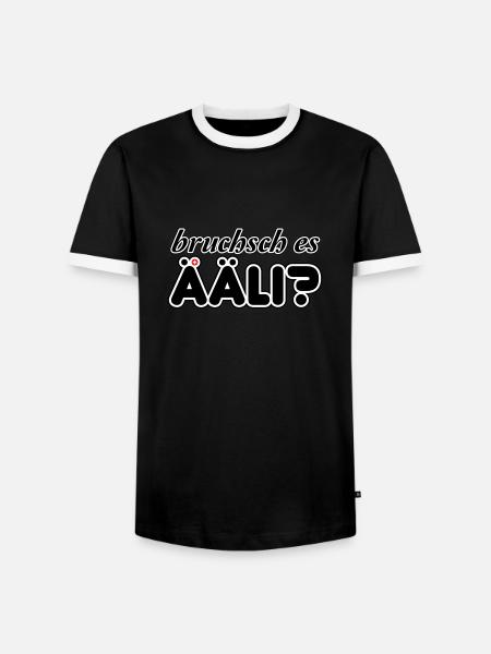 Ääli, bruchsch es - Männer Kontrast-T-Shirt - Schwarz/Weiß