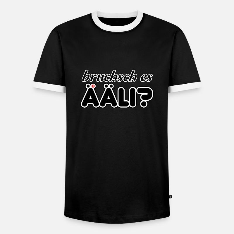 Ääli, bruchsch es - Männer Kontrast-T-Shirt - Schwarz/Weiß