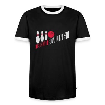 Je suis nul au bowling - T-shirt contrasté Homme - noir/blanc - Devant - AI Model Female 172 light (172cm) & AI Model Male 178 light (178cm)