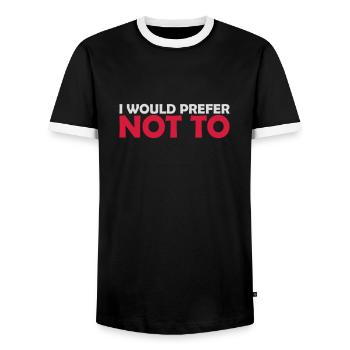 I prefer not to - Männer Kontrast-T-Shirt - Schwarz/Weiß - Vorne - AI Model Female 172 light (172cm) & AI Model Male 178 light (178cm)