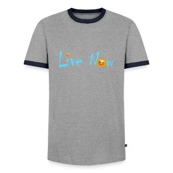 Live Sun - Männer Kontrast-T-Shirt - Grau/Navy  - Vorne - AI Model Female 172 light (172cm) & AI Model Male 178 light (178cm)