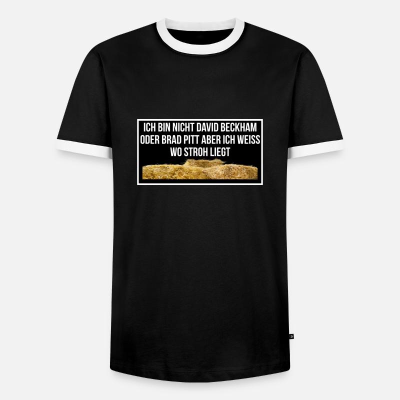 Stroh - Männer Kontrast-T-Shirt - Schwarz/Weiß