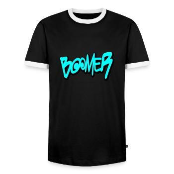 Boomer - Männer Kontrast-T-Shirt - Schwarz/Weiß - Vorne - AI Model Female 172 light (172cm) & AI Model Male 178 light (178cm)