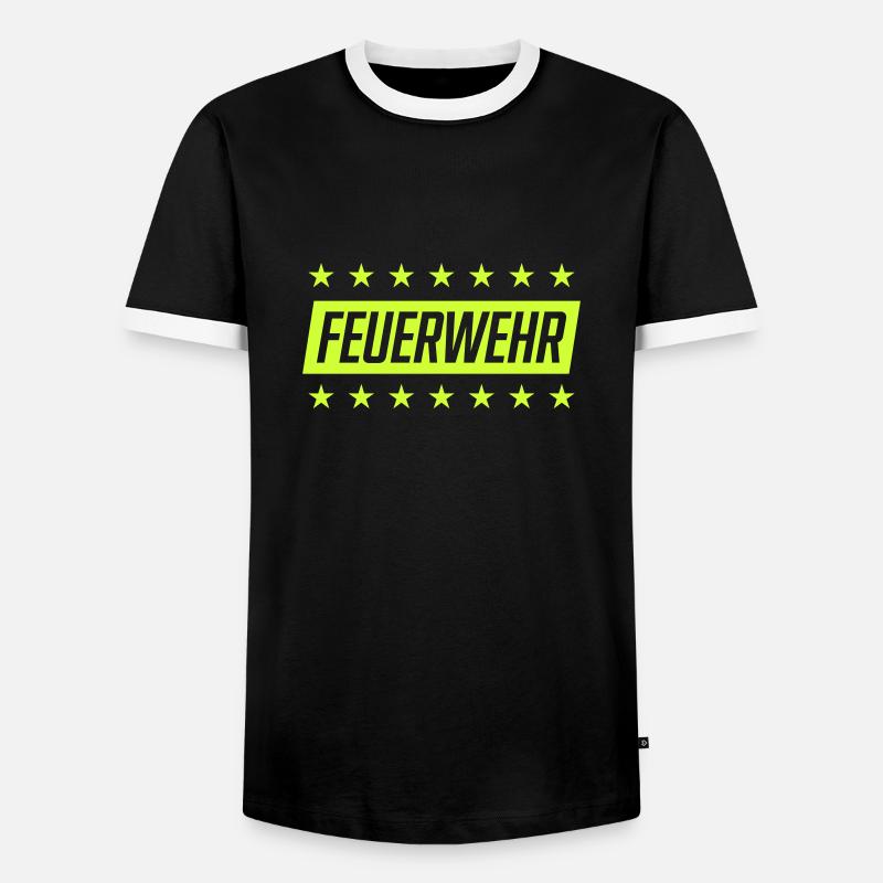 fire brigade - Men's Ringer Shirt - black/white