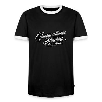 Junggesellinnenabschied - Männer Kontrast-T-Shirt - Schwarz/Weiß - Vorne - AI Model Female 172 light (172cm) & AI Model Male 178 light (178cm)