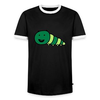 lustige_raupe - Männer Kontrast-T-Shirt - Schwarz/Weiß - Vorne - AI Model Female 172 light (172cm) & AI Model Male 178 light (178cm)