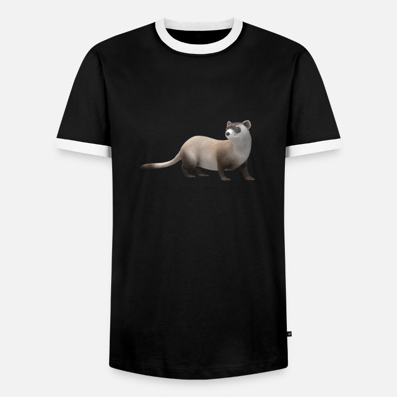 3D Wiesel - Männer Kontrast-T-Shirt - Schwarz/Weiß