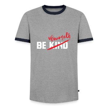 Be yourself - T-shirt contrasté Homme - gris/marine  - Devant - AI Model Female 172 light (172cm) & AI Model Male 178 light (178cm)