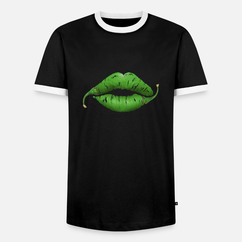 Lips - Men's Ringer Shirt - black/white