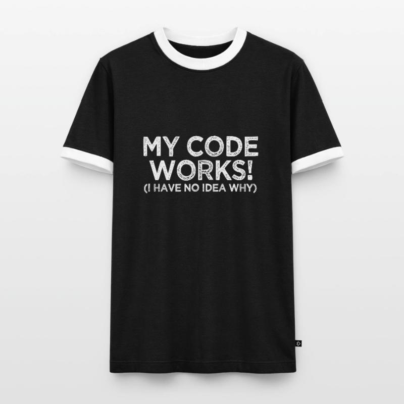 ma programmation de travail de code T-shirt contrasté Homme