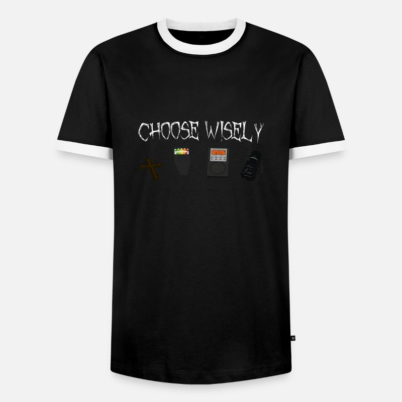 ChooseWisely Phasmo - Männer Kontrast-T-Shirt - Schwarz/Weiß