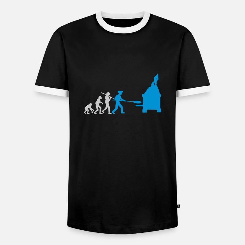 Pizza Baker Evolution - Men's Ringer Shirt - black/white