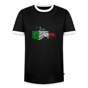 italy italian rome europe italia italija milan - Men's Ringer Shirt - black/white - Front - AI Model Female 172 light (172cm) & AI Model Male 178 light (178cm)