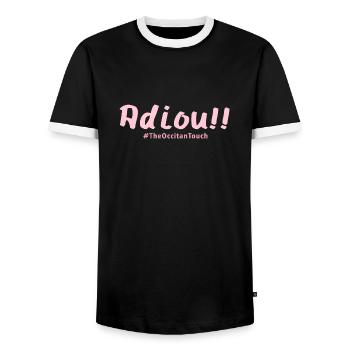 Adiou !! - T-shirt contrasté Homme - noir/blanc - Devant - AI Model Female 172 light (172cm) & AI Model Male 178 light (178cm)