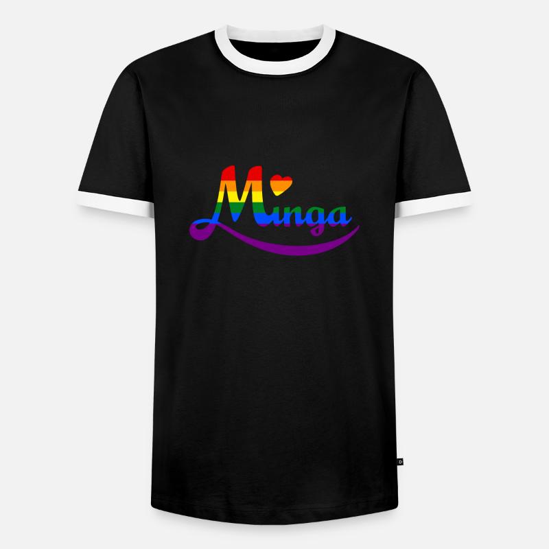 Minga Pride - Männer Kontrast-T-Shirt - Schwarz/Weiß