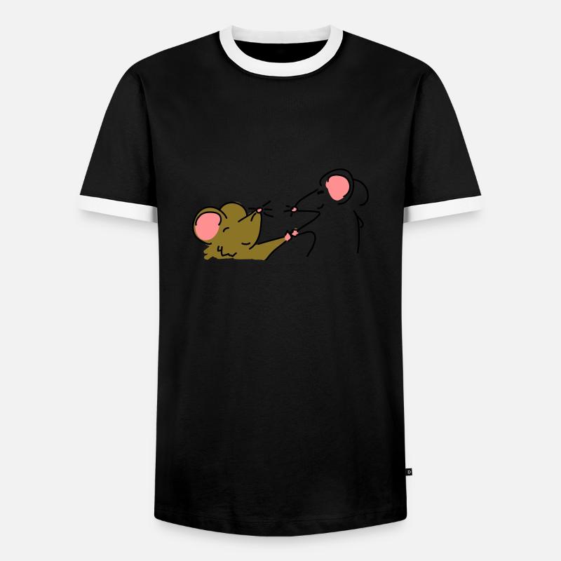Mäusefreunde - Männer Kontrast-T-Shirt - Schwarz/Weiß