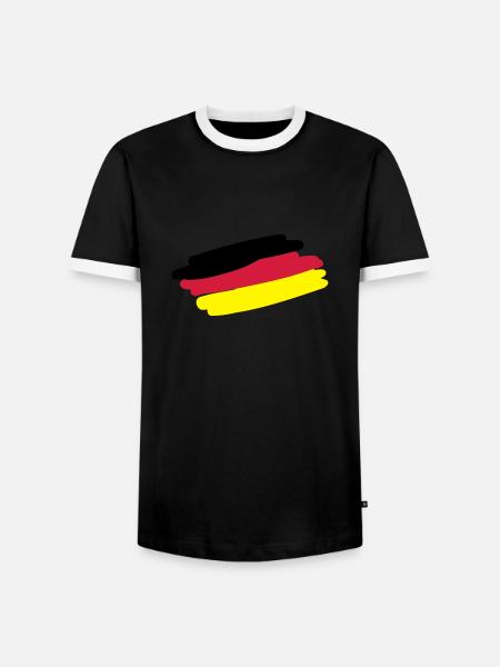 germany_flag_f3 - T-shirt contrasté Homme - noir/blanc