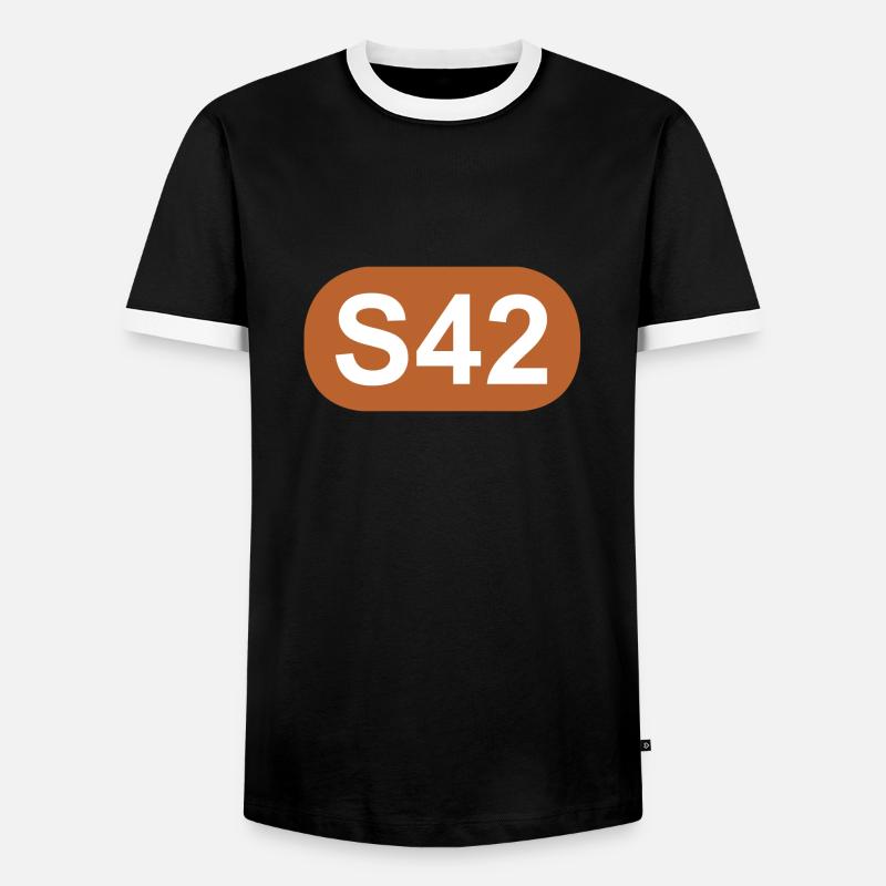 S-Bahn Berlin S42 - Männer Kontrast-T-Shirt - Schwarz/Weiß