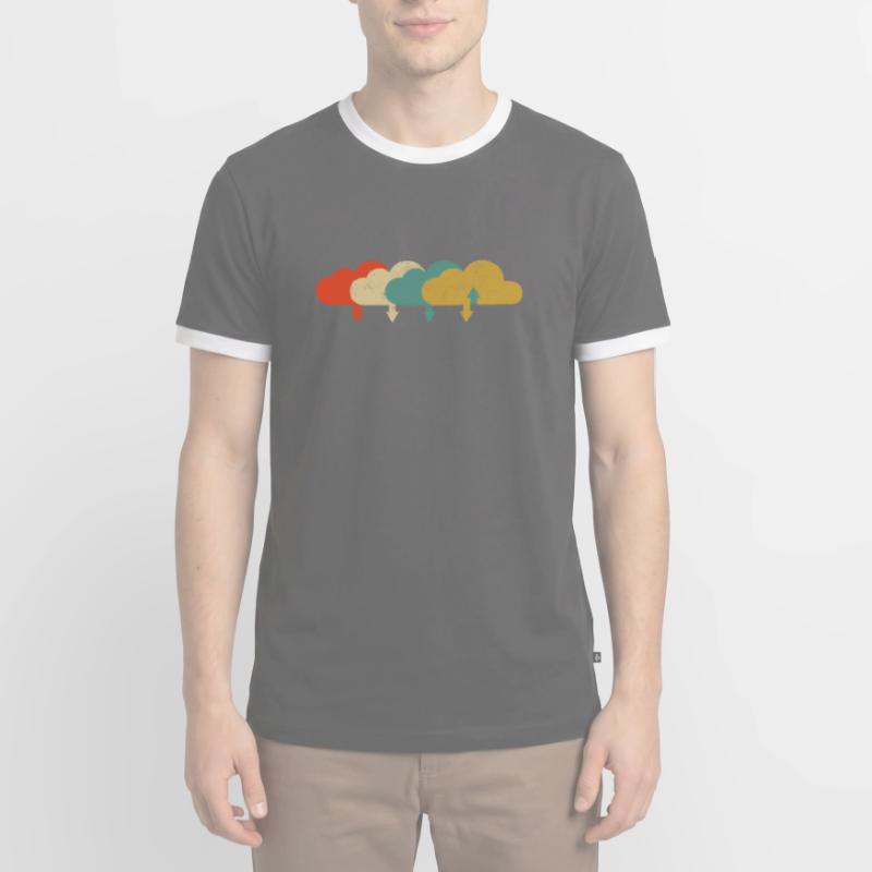 Vintage DevOps Engineer Cloud Computing Men's Ringer Shirt