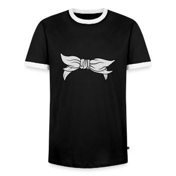 Bandana foulard couvre-chef femme - T-shirt contrasté Homme - noir/blanc - Devant - AI Model Female 172 light (172cm) & AI Model Male 178 light (178cm)