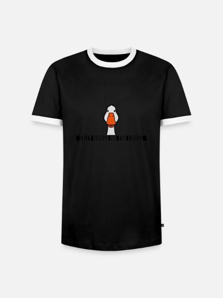 goose on the loose - Men's Ringer Shirt - black/white