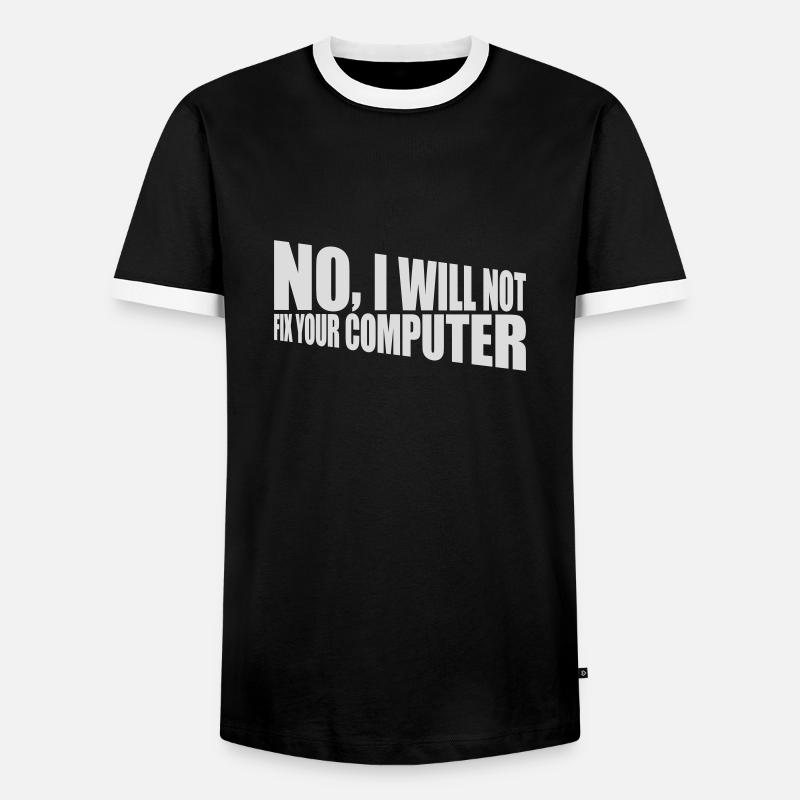 not fix your computer - Men's Ringer Shirt - black/white